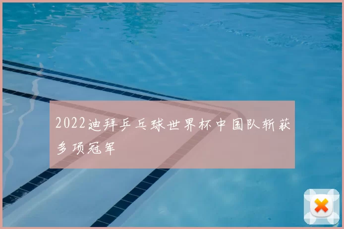 2022迪拜乒乓球世界杯中国队斩获多项冠军